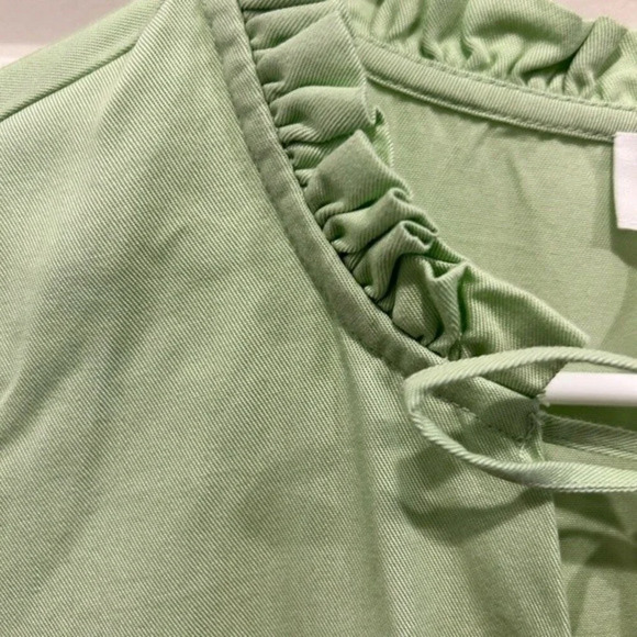 The Drop Women's Smoke Green Long Sleeve V-Neck Mini Dress size Large - Picture 8 of 13